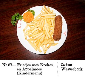 Nr. 87Frietjes met Kroket en Appelmoes Lotus,Westerbork